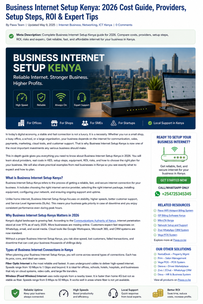 Business Internet Setup Kenya