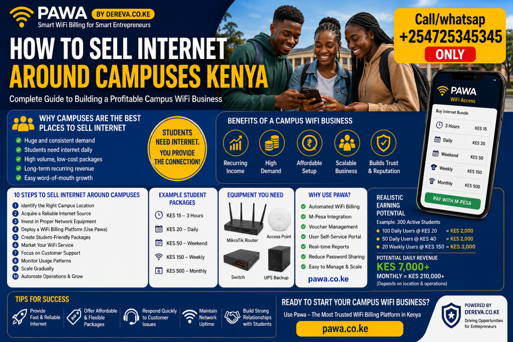 How to sell internet around campuses Kenya
