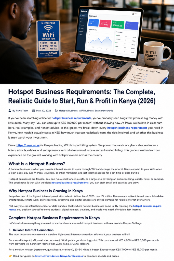 hotspot business requirements