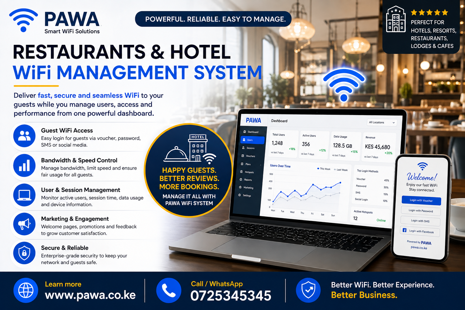restaurants hotel WiFi management system
