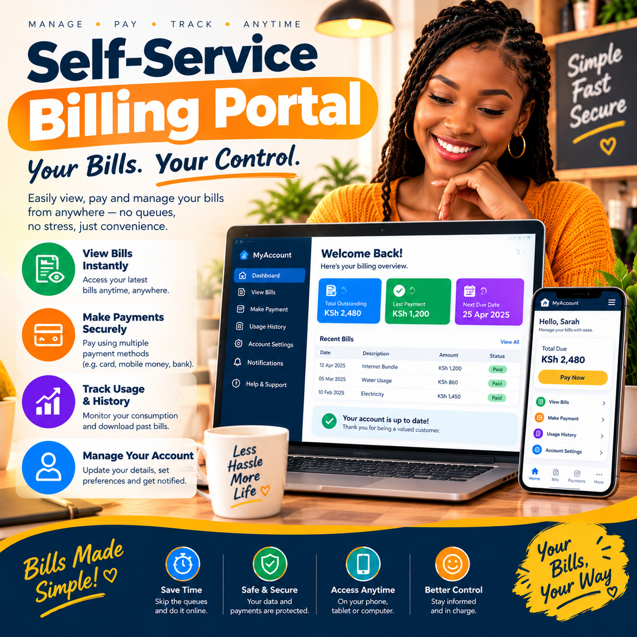 Self-service billing portal