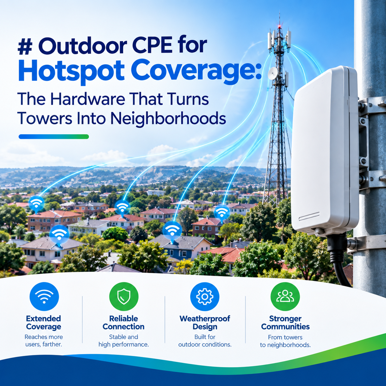 Outdoor CPE for Hotspot Coverage: The Hardware That Turns Towers Into Neighborhoods