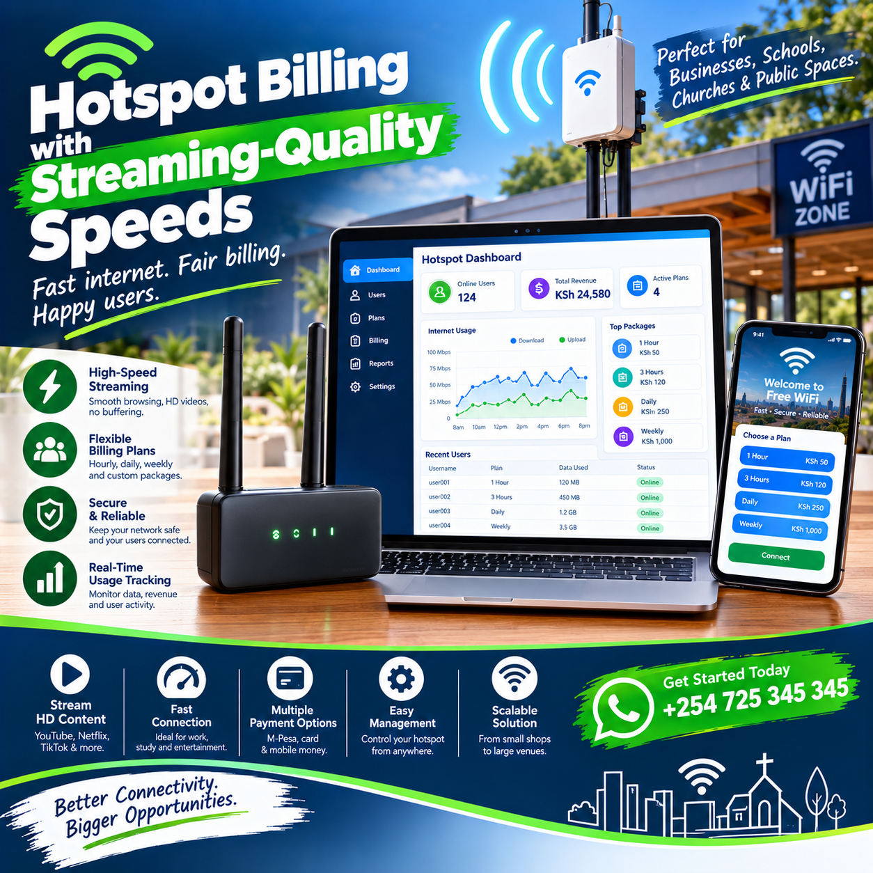 hotspot billing with streaming-quality speeds
