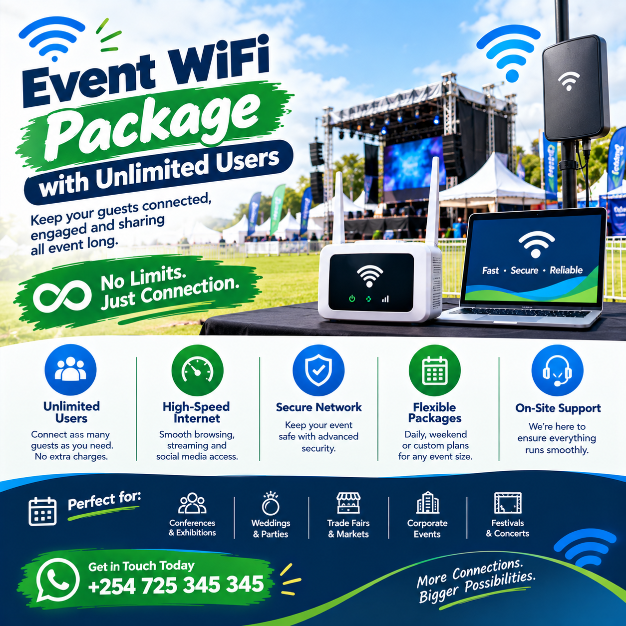 event WiFi package with unlimited users