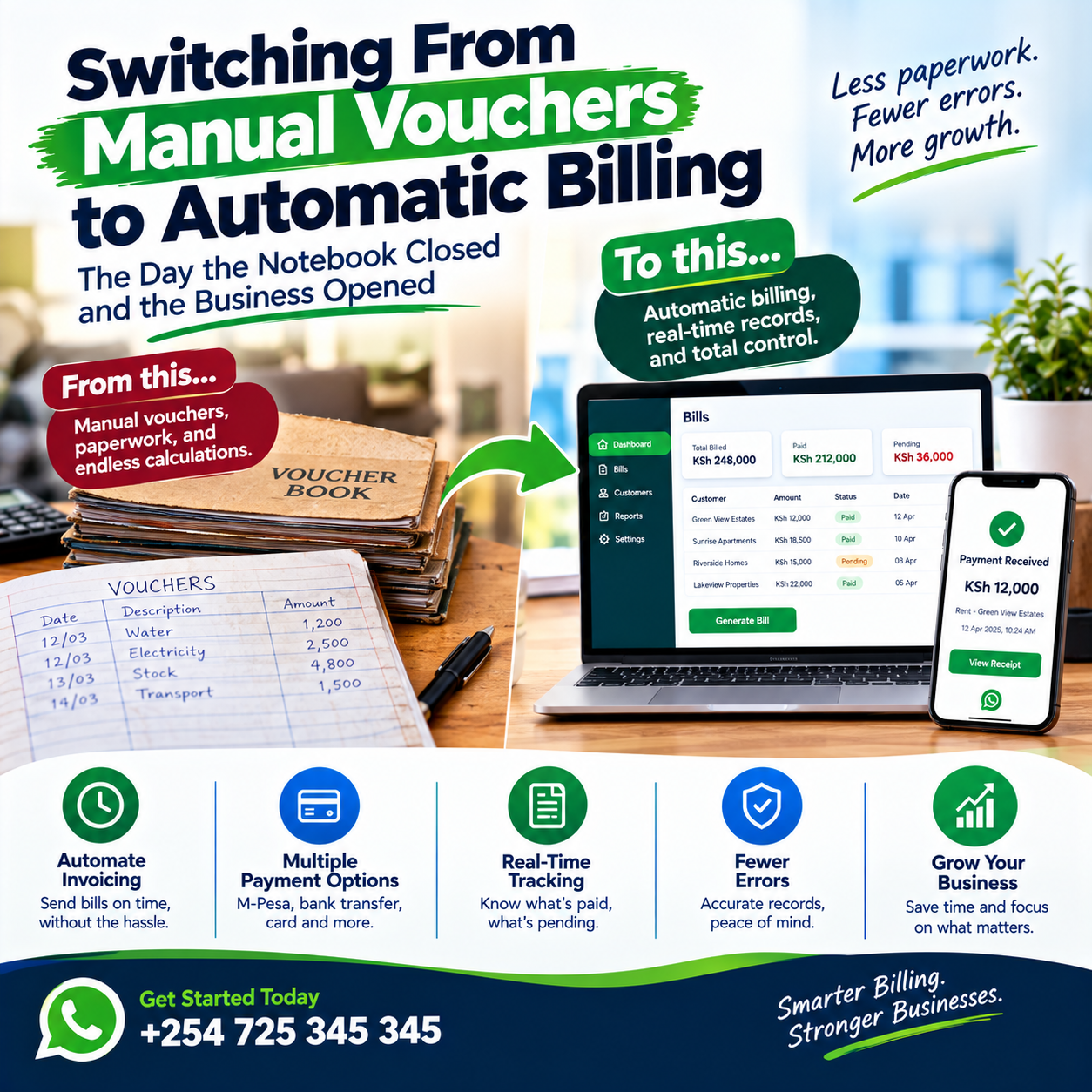 Switching from manual vouchers to automatic billing