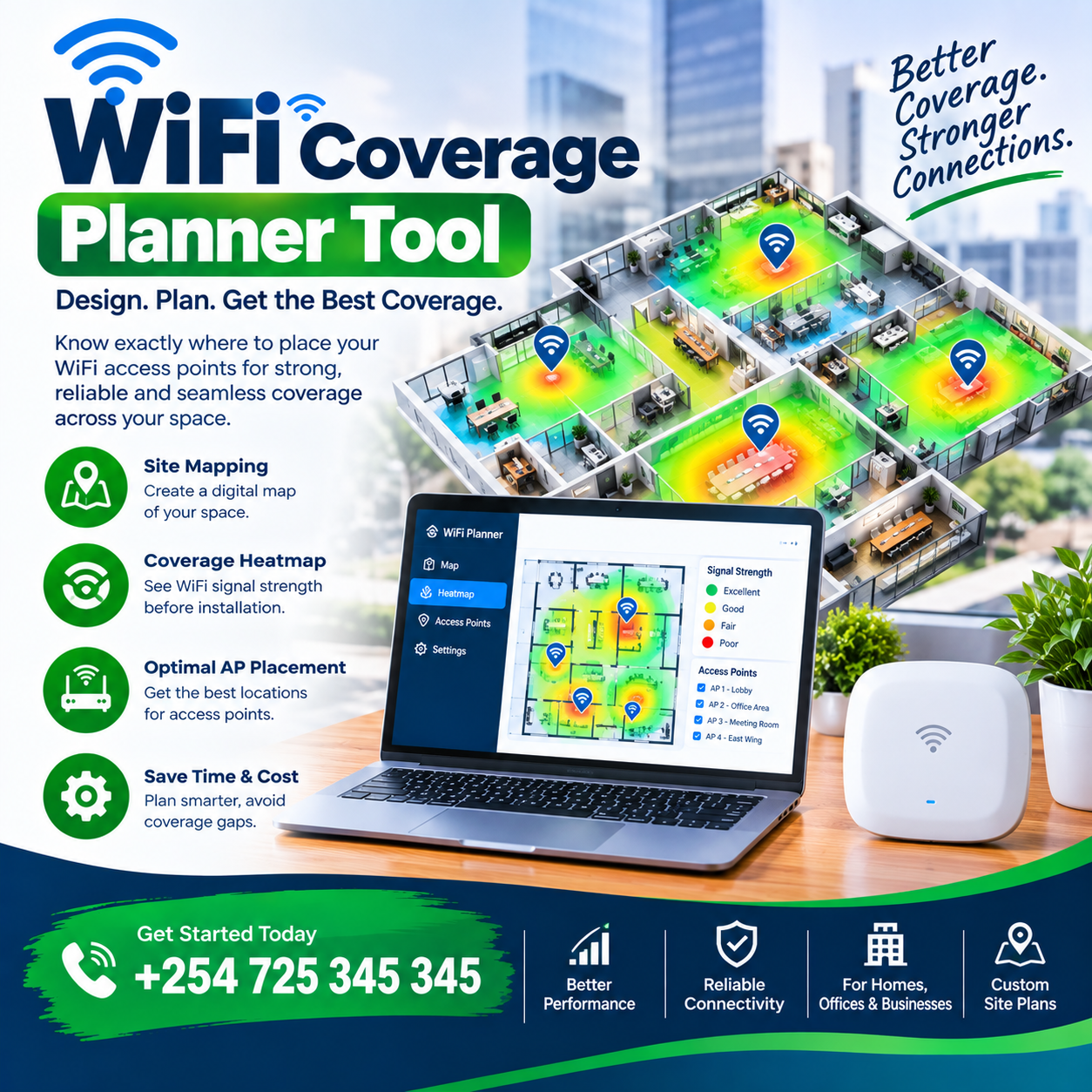 WiFi coverage planner tool
