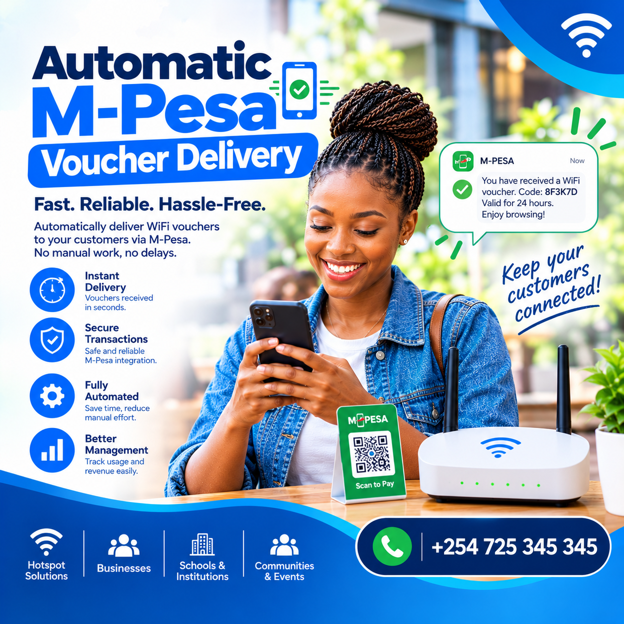 Automatic M-Pesa voucher delivery
