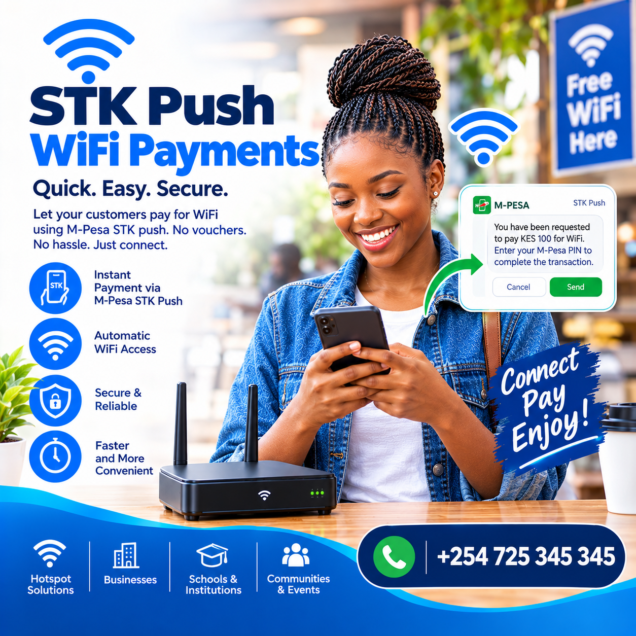 STK push WiFi payments